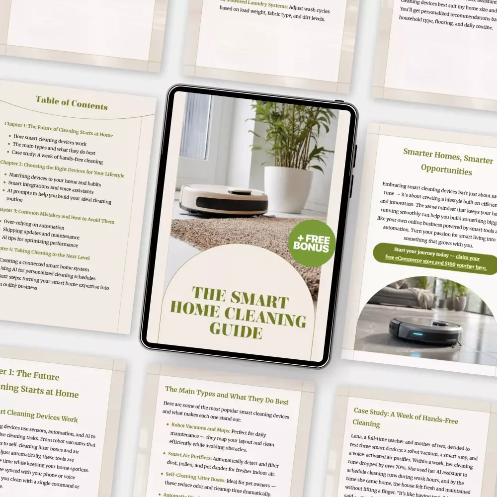 The Smart Home Cleaning Guide | Ultimate Digital Download for Effortless Living | Tips for Smart Home Cleaning Devices & AI Cleaning Routines
