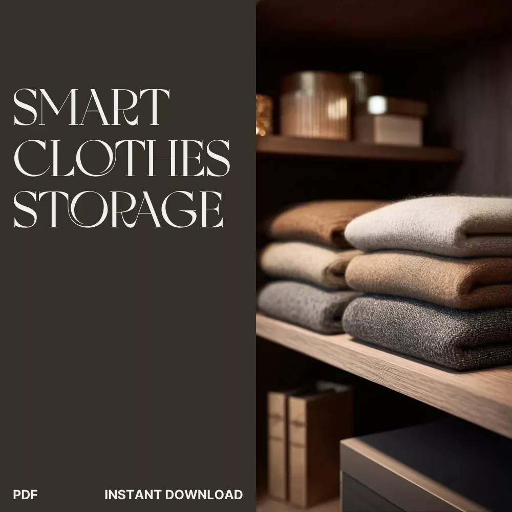 Smart Clothes Storage | Digital eBook Guide for the Best Way to Manage Clothes Storage | Decluttering, Closet Organization & Space Optimization Tips