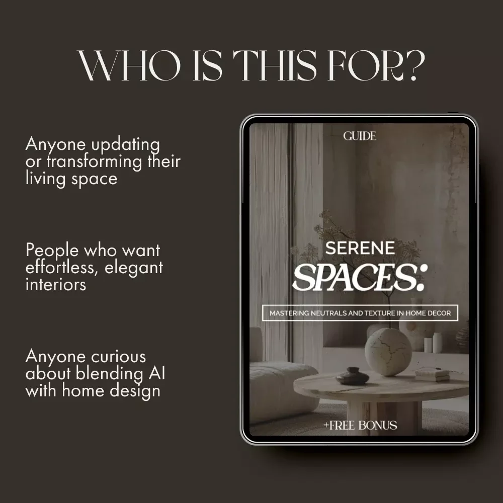 Serene Spaces: Mastering Neutrals and Texture in Home Decor | Digital Guide for How to Decorate with Neutral Colors and Texture | Minimalist Interior Design eBook
