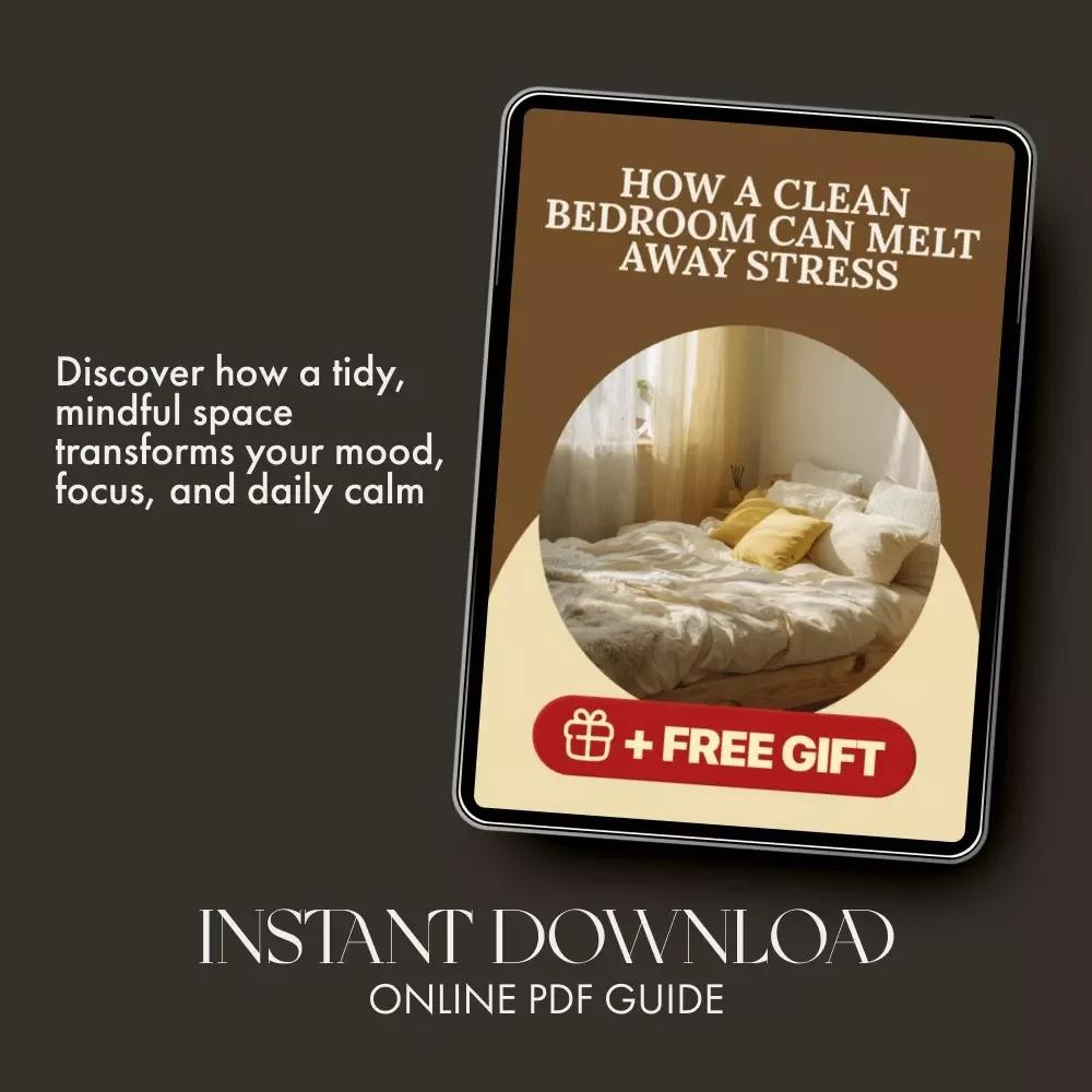 How a Clean Bedroom Can Melt Away Stress | Digital Guide on How to Reduce Stress with Clean Bedroom | Decluttering, Mindfulness & Better Sleep eBook