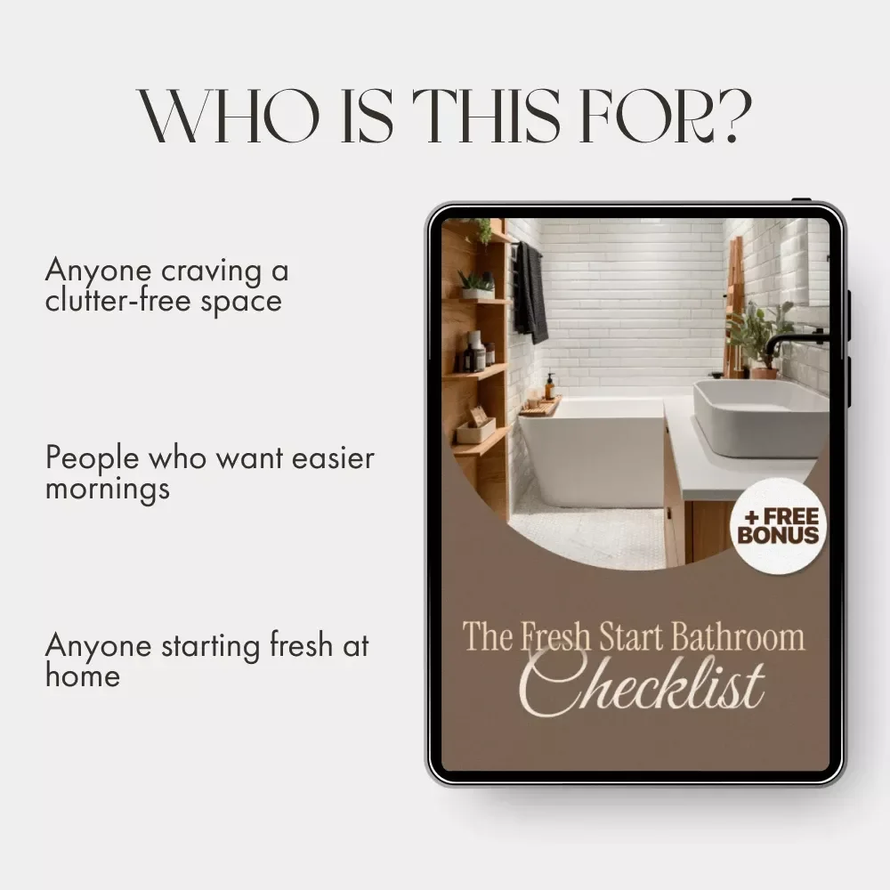 The Fresh Start Bathroom Checklist | Printable Decluttering Guide | How to Declutter Your Bathroom Products | Minimalist Bathroom Organization PDF Download