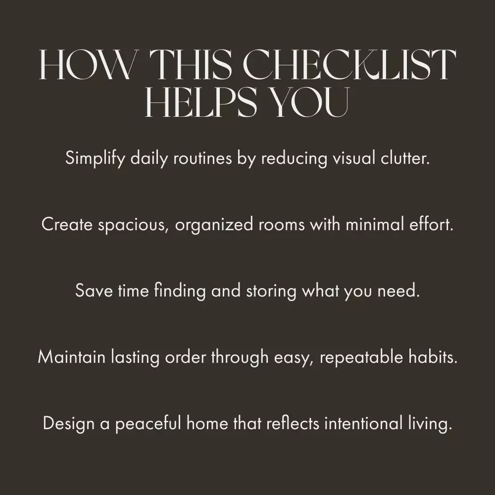 Minimalist Storage Made Simple | Printable Checklist for Home Organization | Digital Download Guide on How to Create a Minimalist Storage System