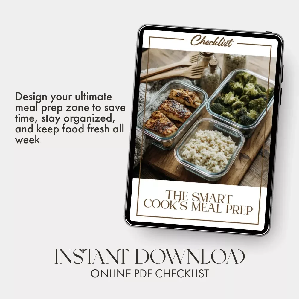 The Smart Cook’s Meal Prep Checklist | Printable Kitchen Organization Guide | Digital Download for How to Create a Weekly Meal Prep Station
