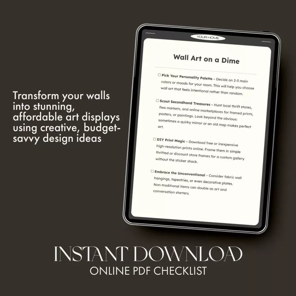 Wall Art on a Dime | Budget Home Decor Checklist | How to Decorate Using Affordable Wall Art | DIY Wall Art & Home Styling Guide (Digital Download)