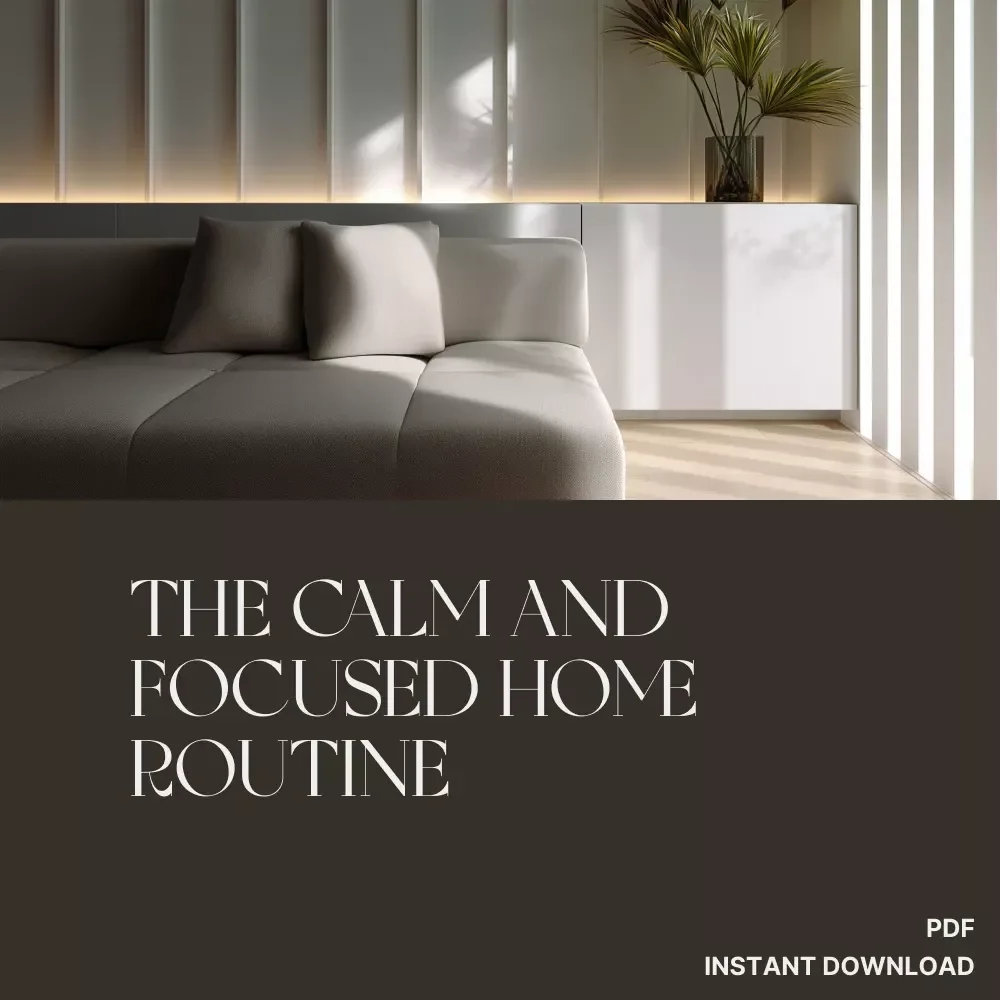 The Calm & Focused Home Routine | Printable Checklist for How to Organize Your Home for Focus | Minimalist Productivity & Mindful Living Digital Download