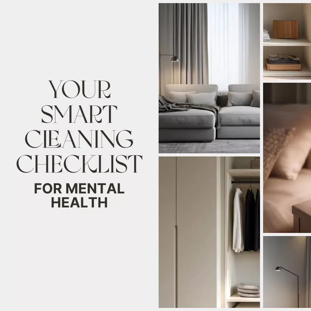 Your Smart Cleaning Checklist for Mental Health | Printable Digital Download for Mindful Living, Stress Relief, and Organized Spaces | How to Plan Smart Cleaning for Mental Health Guide
