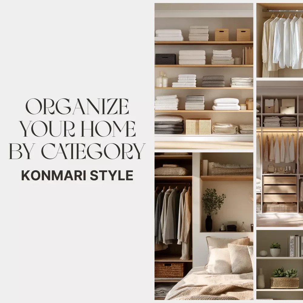 Organize Your Home by Category (KonMari Style) – Printable Home Organization Checklist | Digital Download | How to Organize Home by Category KonMari Method