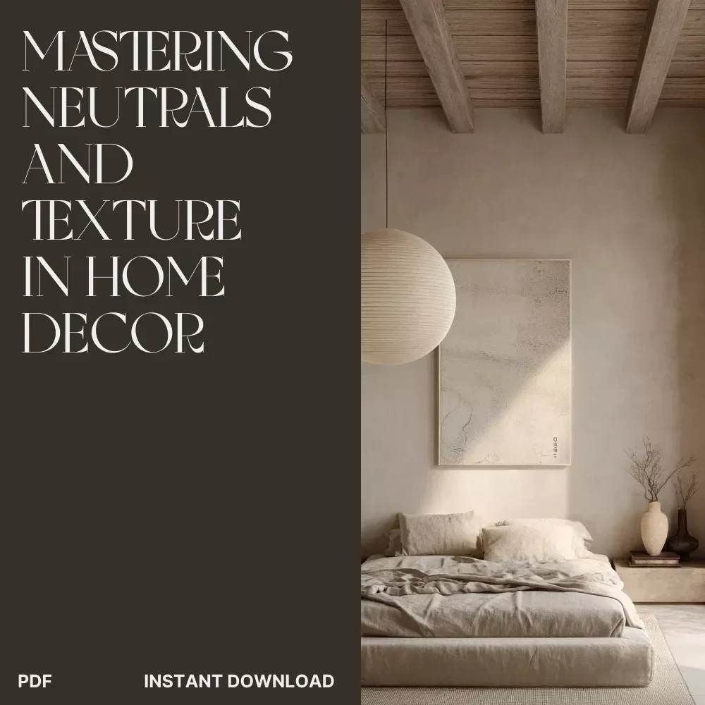 Serene Spaces: Mastering Neutrals and Texture in Home Decor | Digital Guide for How to Decorate with Neutral Colors and Texture | Minimalist Interior Design eBook