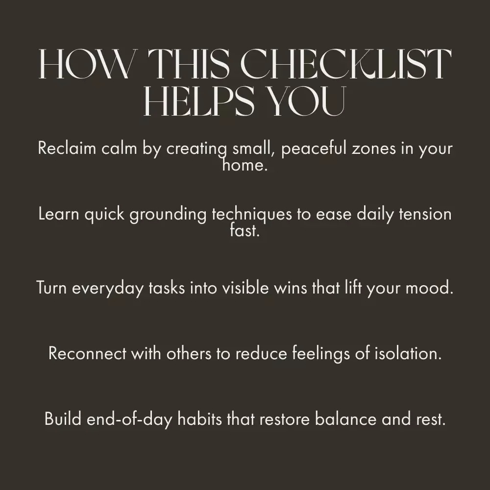 When Home Feels Heavy | Calm Your Space & Mind Checklist | Digital Download for Stress Relief, Self-Care & Peaceful Living | What to Do When Home Feels Stressful