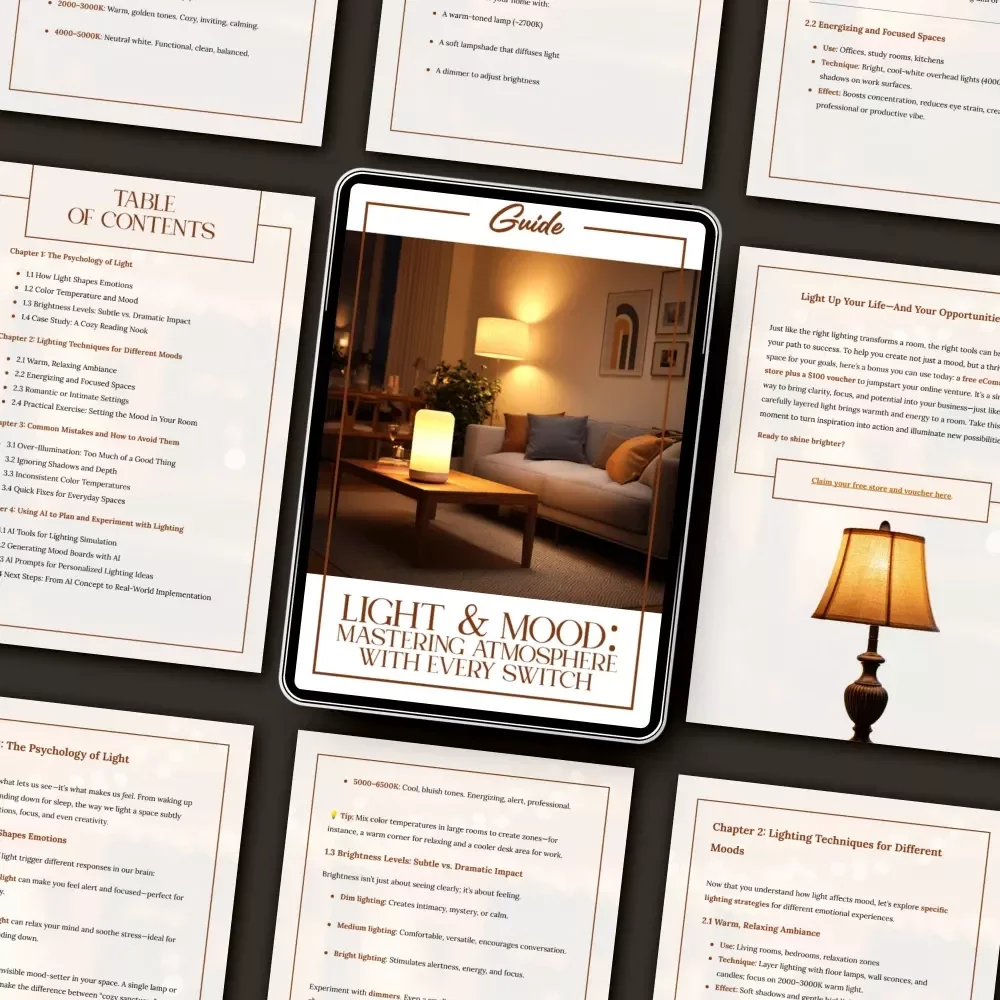Light & Mood: Mastering Atmosphere with Every Switch | How to Use Lighting for Mood | Digital Guide for Home Design, Interior Ambiance & AI Lighting Techniques