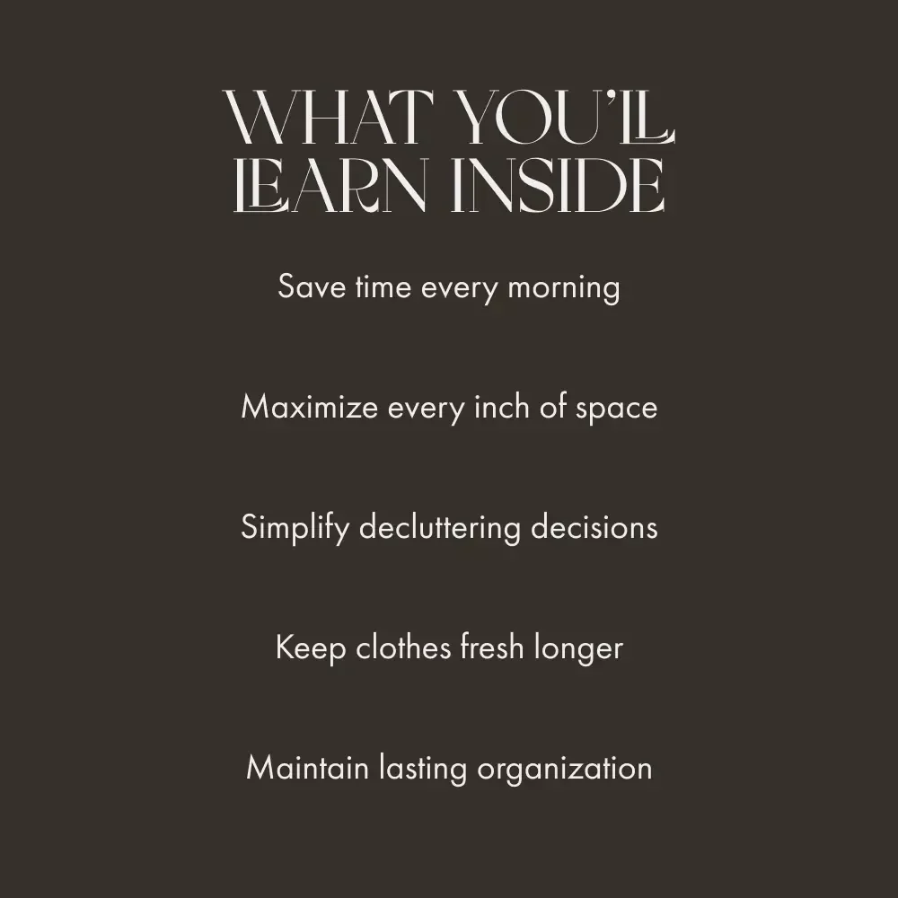 Smart Clothes Storage | Digital eBook Guide for the Best Way to Manage Clothes Storage | Decluttering, Closet Organization & Space Optimization Tips