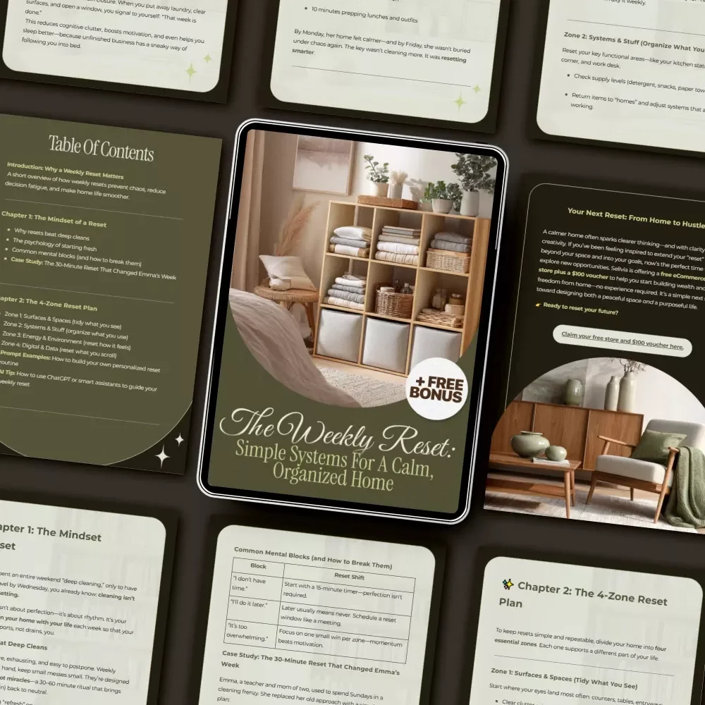 The Weekly Reset: Simple Systems for a Calm, Organized Home | Digital Guide for the Best Way to Reset Your Home Weekly | Printable Routine Planner for Peaceful Living