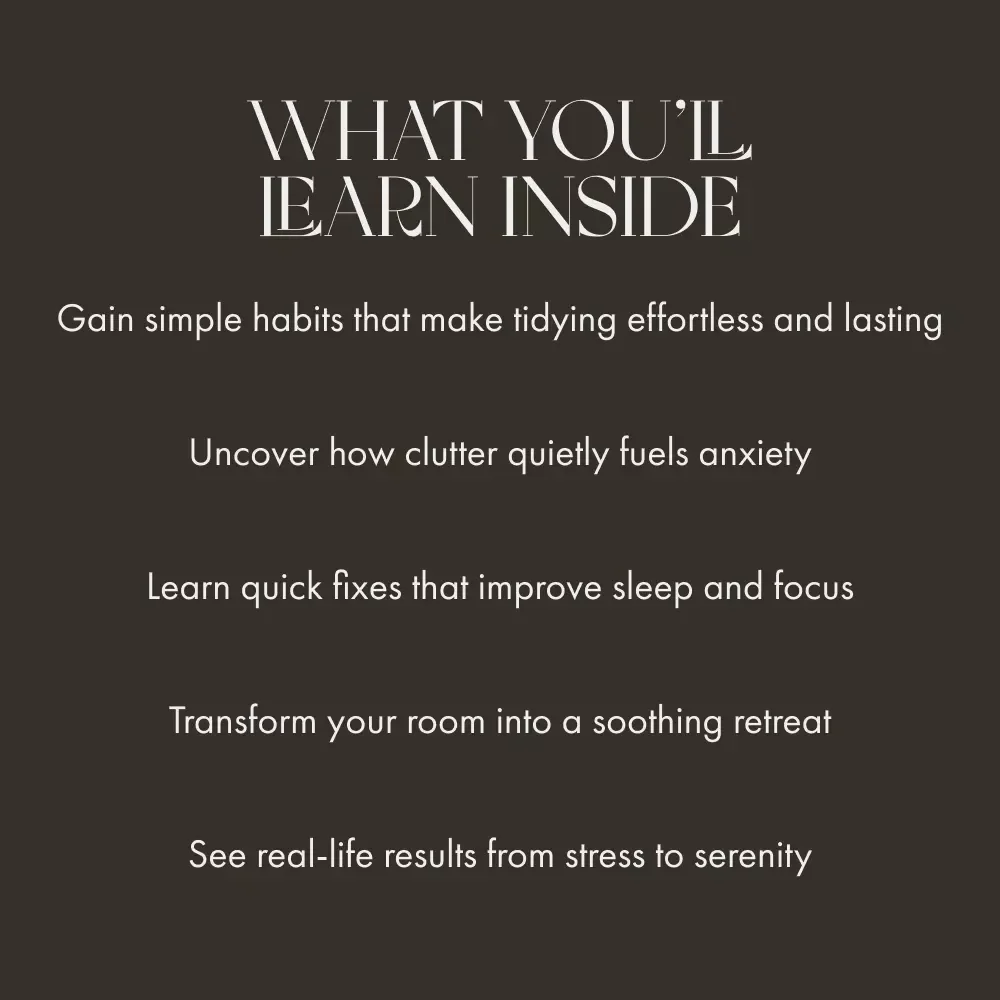 How a Clean Bedroom Can Melt Away Stress | Digital Guide on How to Reduce Stress with Clean Bedroom | Decluttering, Mindfulness & Better Sleep eBook