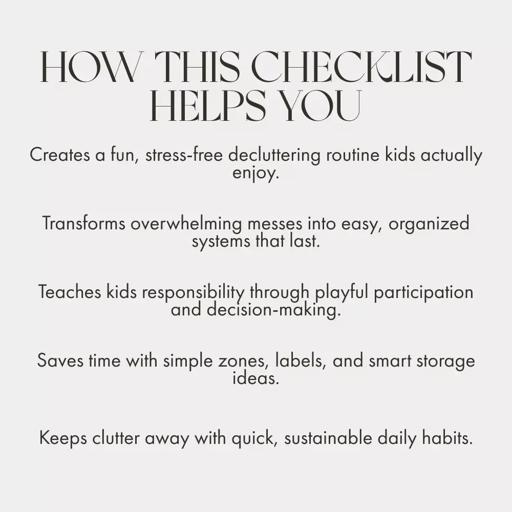 Kids’ Room Declutter Checklist | Printable Digital Download | How to Declutter Kids Rooms | Family-Friendly Organization Guide for Parents
