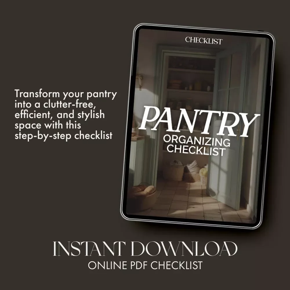 Pantry Organizing Checklist | Printable Kitchen Organization Guide | Digital Download for Home Storage | Tips for Organizing Pantry with Systems