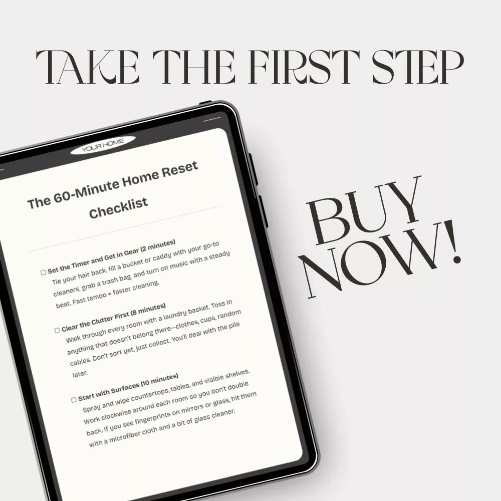 The 60-Minute Home Reset Checklist | How to Clean Your House in Under an Hour | Printable Digital Cleaning Guide