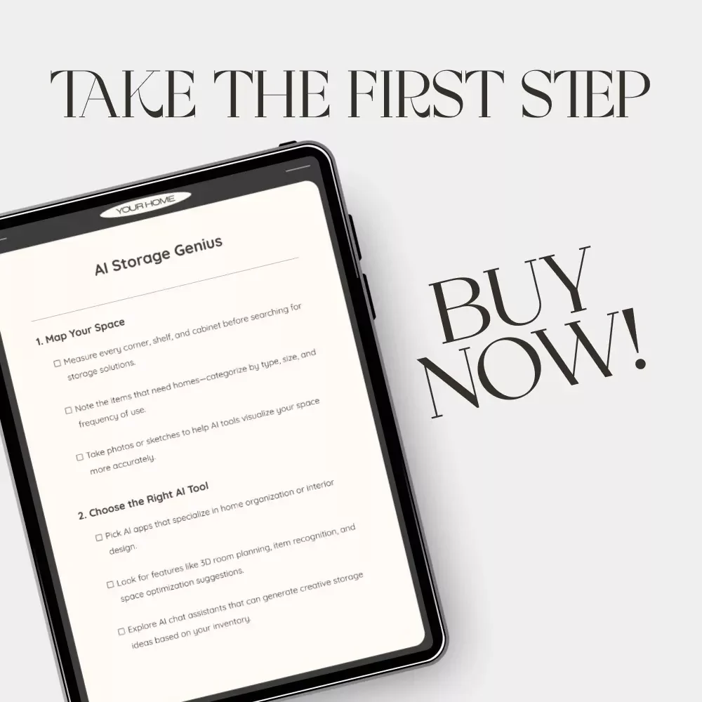 AI Storage Genius Checklist | Digital Download | Smart Home Organization Guide | Learn how to use AI to suggest storage solutions