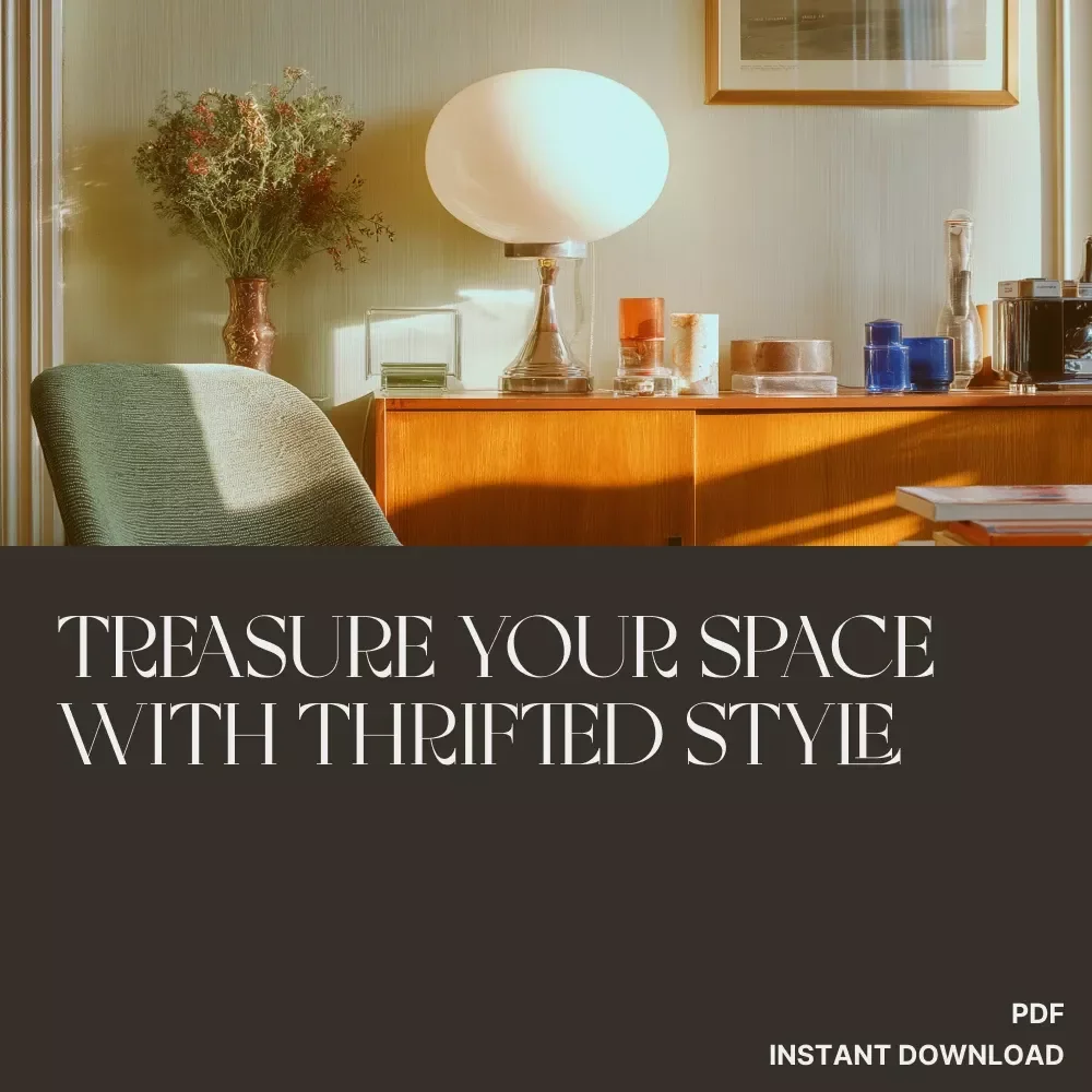 Treasure Your Space with Thrifted Style | Digital Guide on How to Decorate with Thrift Store Finds | Sustainable Home Decor eBook for Budget-Friendly Interior Design, Upcycling, and Creative DIY Decor