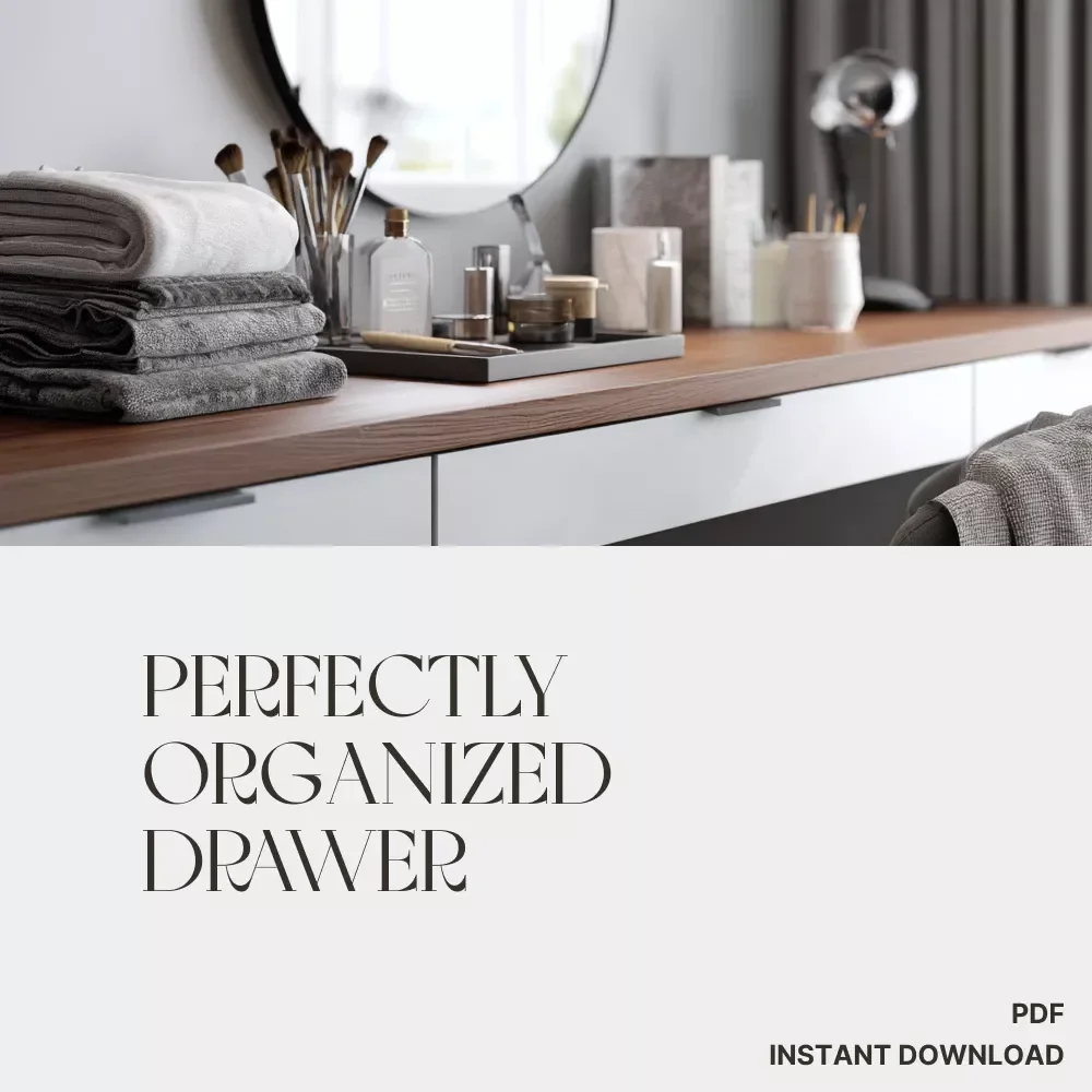 Master the Art of a Perfectly Organized Drawer | Digital Guide for Vanity Lovers | How to Organize a Vanity Drawer | Decluttering & Storage Solutions eBook for Makeup and Skincare Enthusiasts