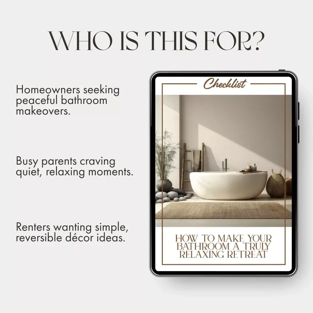 How to Make Your Bathroom a Truly Relaxing Retreat | Printable Checklist for a Spa-Like Bathroom | Best Way to Make Bathroom Relaxing | Digital Download Self-Care Home Guide