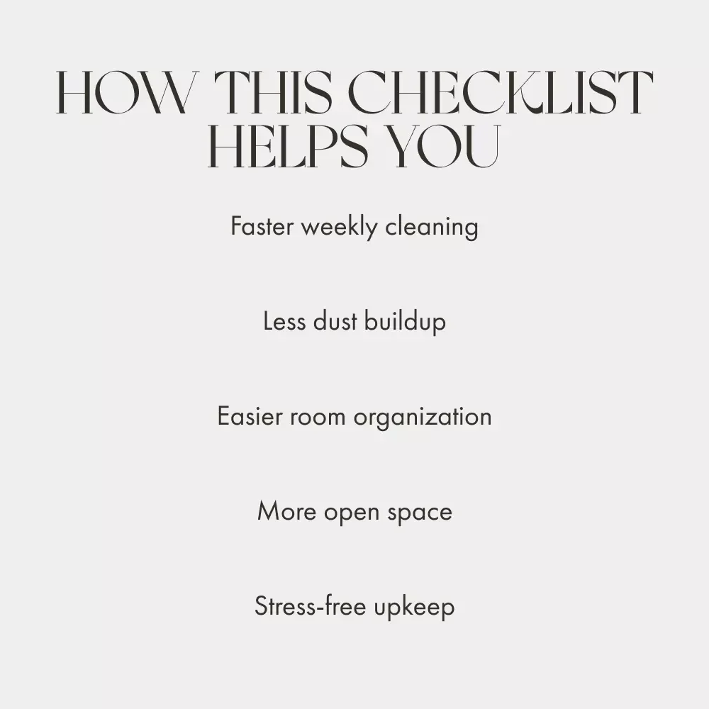How to Arrange Your Bedroom for Easy Cleaning Checklist | Digital Download for a Clutter-Free, Low-Maintenance Bedroom | Minimalist Home Organization Guide