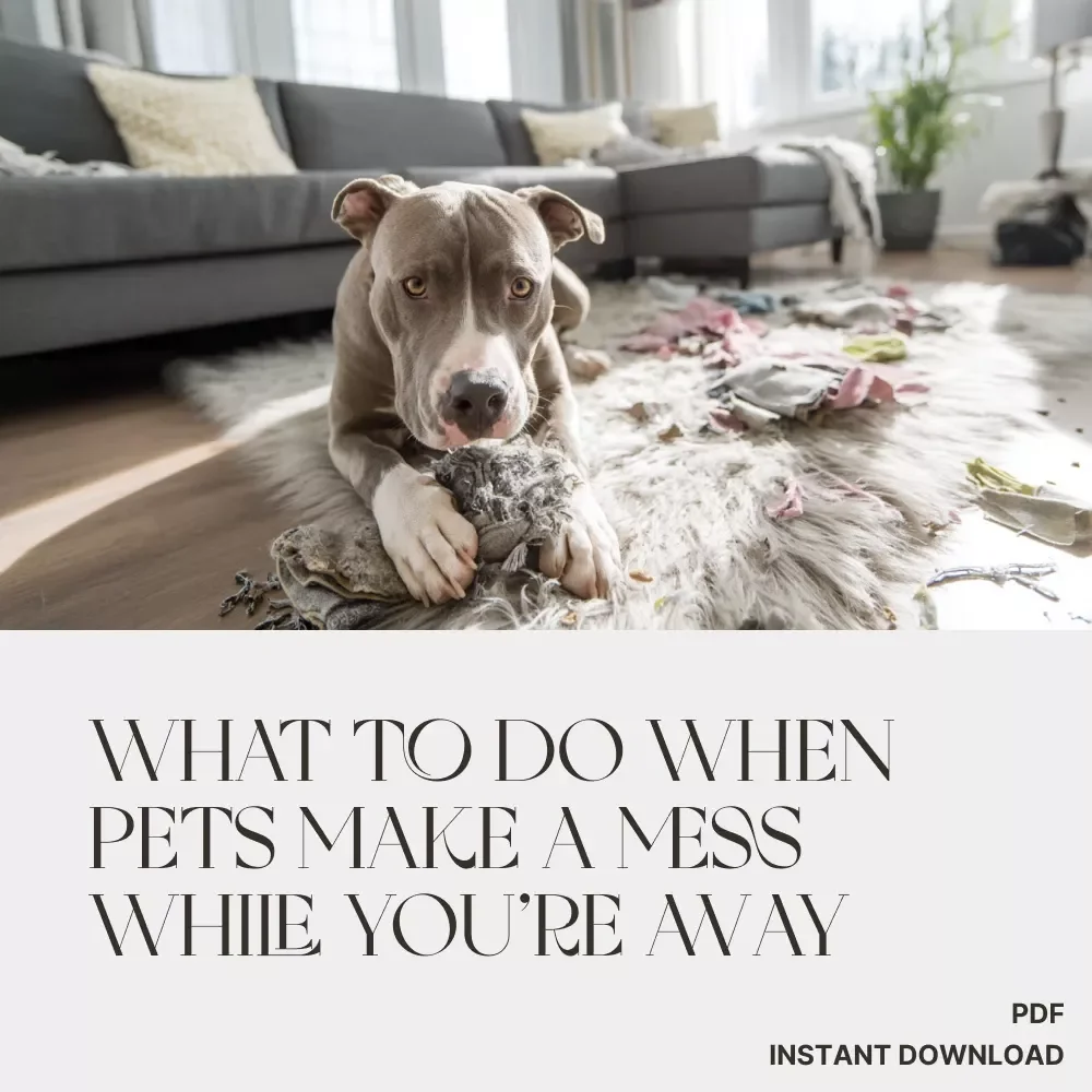 What To Do When Pets Make a Mess While You’re Away | Printable Pet Owner Checklist | Pet Mess Cleanup & Prevention Guide | Instant Digital Download