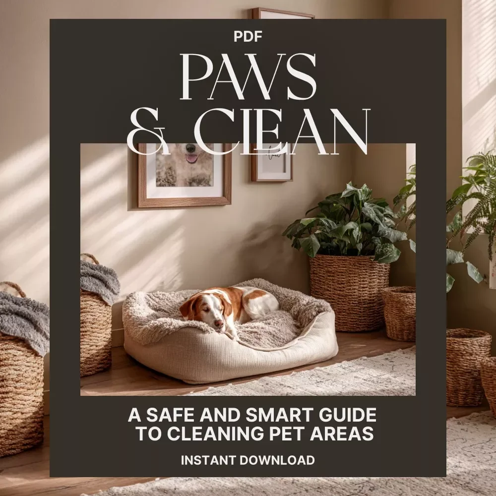 Paws & Clean: A Safe and Smart Guide to Cleaning Pet Areas | Digital eBook for Pet Owners | Tips for Cleaning Pet Areas Safely | Pet-Safe Cleaning Guide & AI Tools