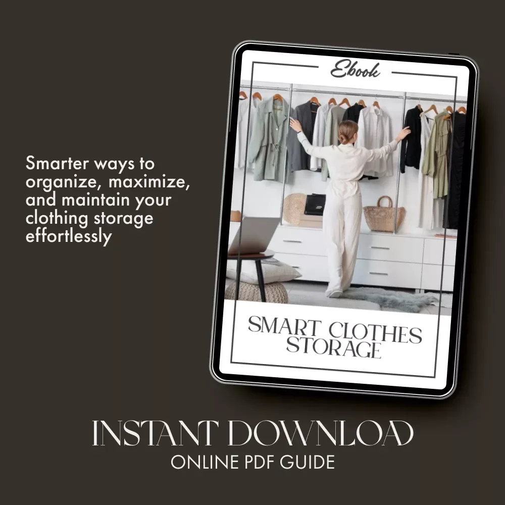 Smart Clothes Storage | Digital eBook Guide for the Best Way to Manage Clothes Storage | Decluttering, Closet Organization & Space Optimization Tips