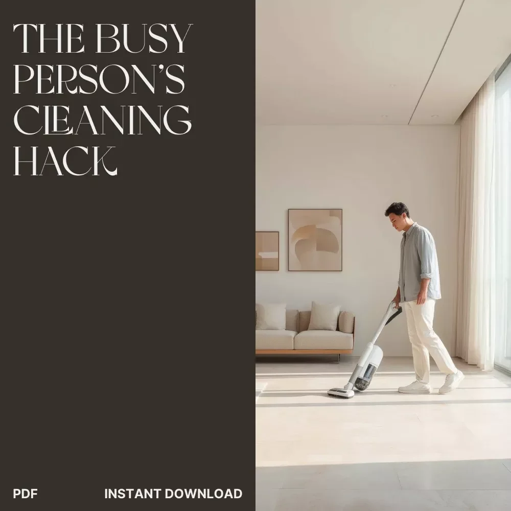 The Busy Person’s Cleaning Hack | Digital Guide for How to Plan Cleaning Around Busy Schedule | Time-Saving Cleaning Routine eBook for Professionals & Parents