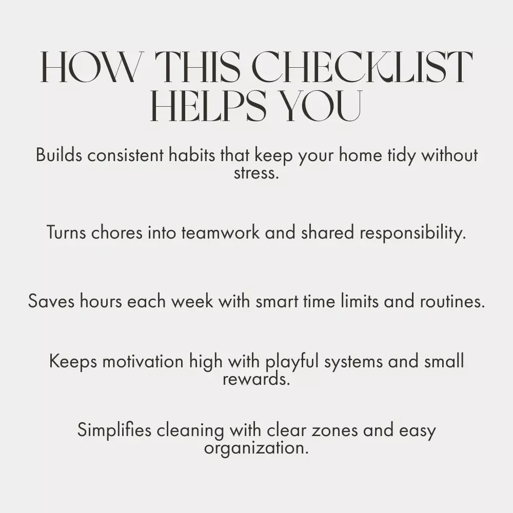The Family Cleaning Routine Blueprint | Printable Checklist for How to Build a Family Cleaning Routine | Digital Home Organization Guide