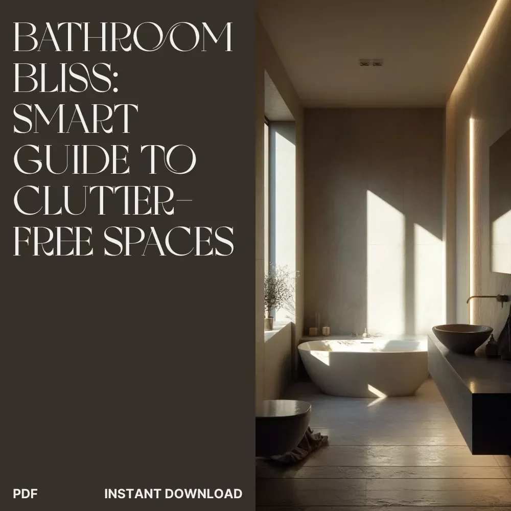 Bathroom Bliss: The Smart Guide to Clutter-Free Spaces | Digital Ebook for Home Organization | Best Way to Reduce Clutter in Bathroom | Minimalist Living & Smart Storage Solutions
