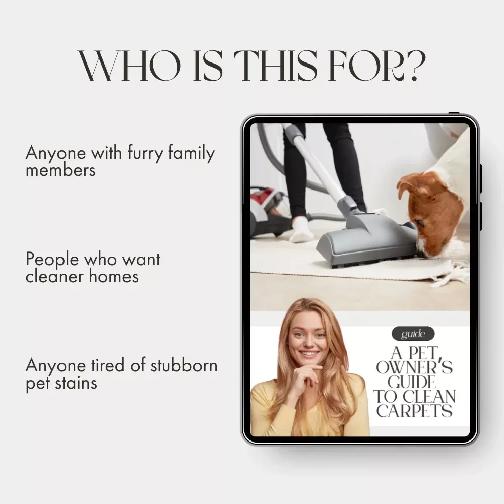 A Pet Owner’s Guide to Clean Carpets | Digital Download Cleaning Guide for Pet Owners | What to Do When Carpets Get Dirty with Pets | eBook, Printable PDF Checklist & Cleaning Strategies