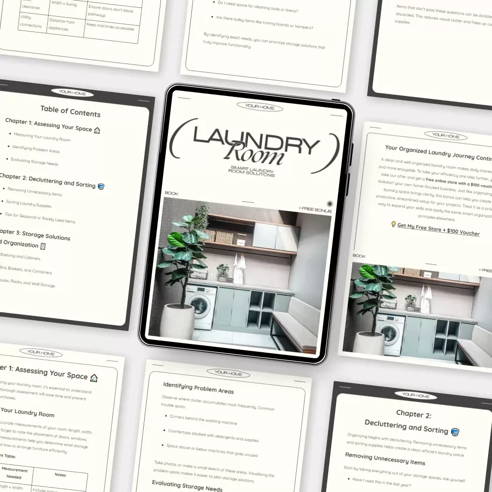 Smart Laundry Room Solutions | How to Organize Your Laundry Room eBook | Digital Download for Home Organization & Storage Efficiency