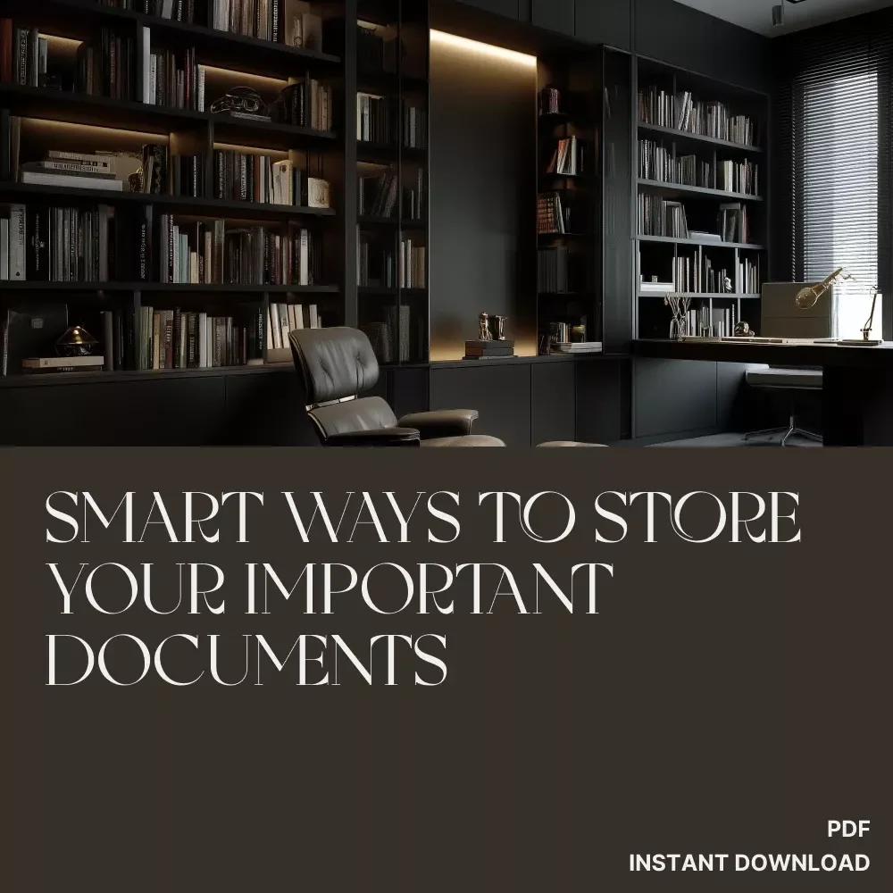 Smart Ways to Store Your Important Documents | Printable Digital Guide for Organizing and Protecting Important Papers | Best Way to Store Important Papers eBook