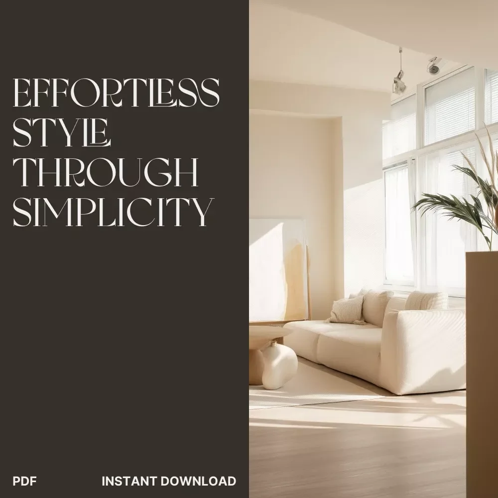 Effortless Style Through Simplicity | Minimalist Home Design & Decor Guide | Digital Download for How to Decorate and Maintain a Minimalist Home | Modern Living eBook