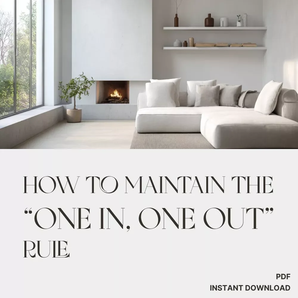 How to Maintain the “One In, One Out” Rule – Minimalist Living Checklist | Declutter Daily Guide for an Organized Home | Printable Digital Download