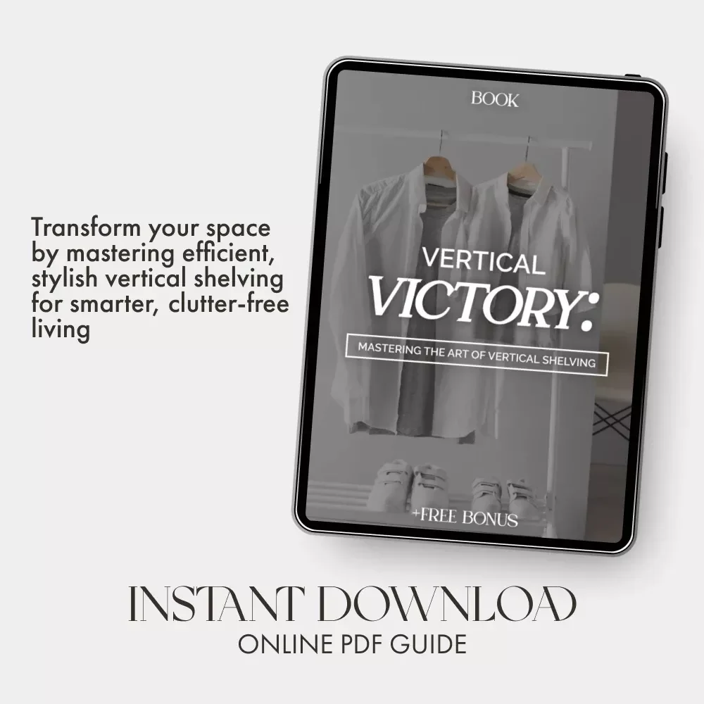Vertical Victory: Mastering the Art of Vertical Shelving | How to Use Vertical Shelving eBook for Smart Home & Office Organization | Digital Download Guide