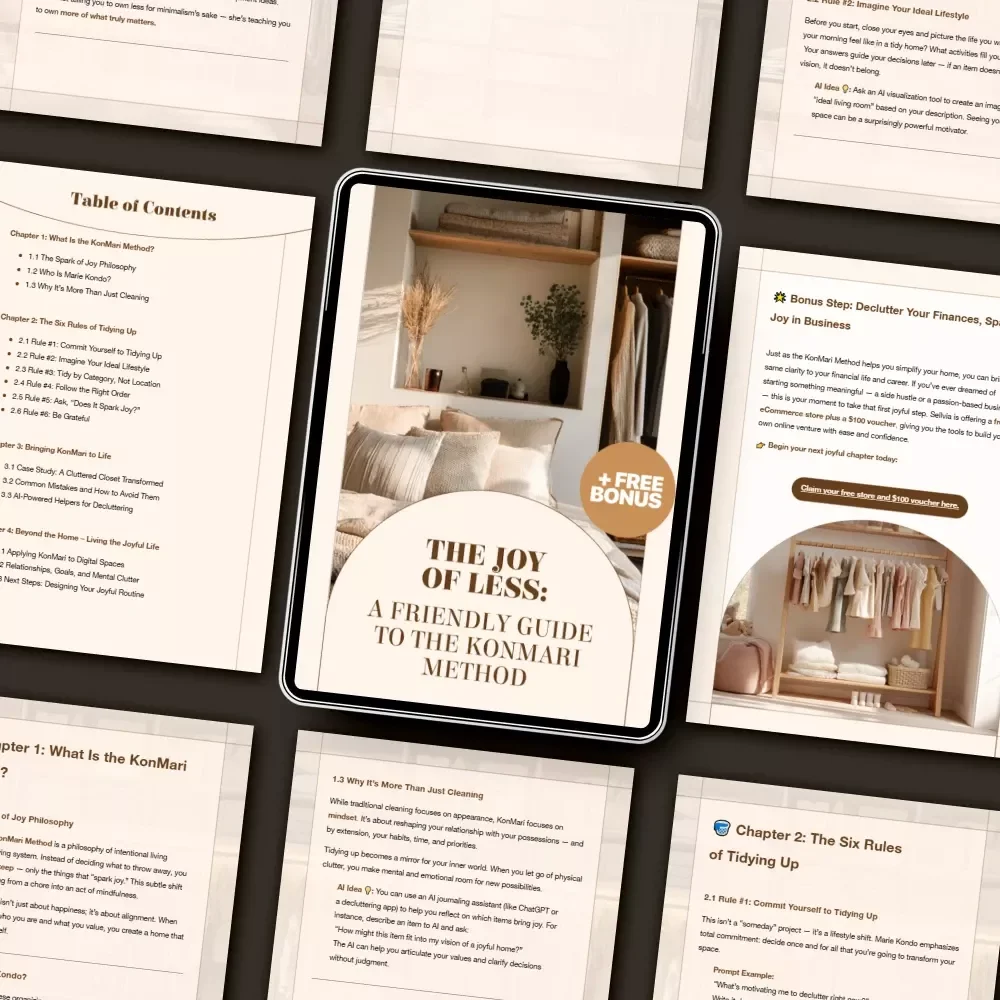 The Joy of Less: A Friendly Guide to the KonMari Method | Minimalist Living eBook | What Is the KonMari Method | Digital Decluttering Guide for a Joyful Life
