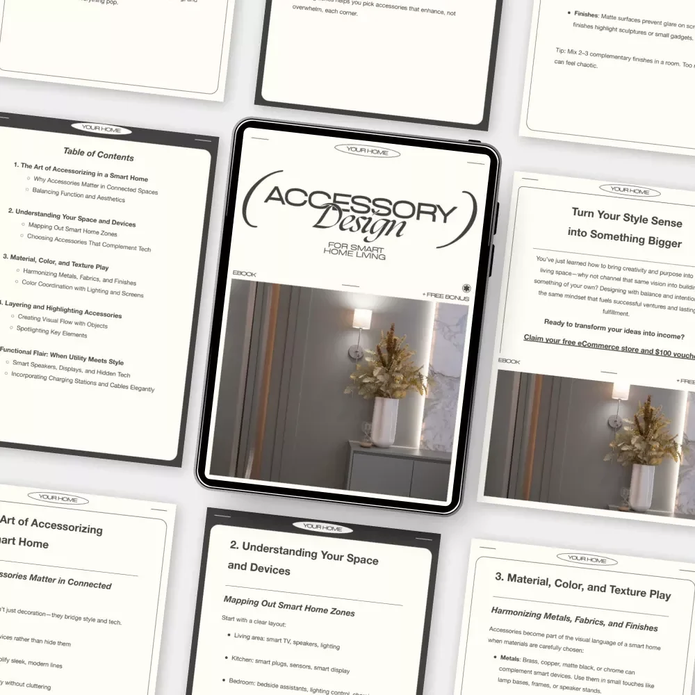 Accessory Design for Smart Home Living | Modern Home Styling eBook | How to Style Accessories for Maximum Impact | Digital Interior Design Guide for Connected Spaces