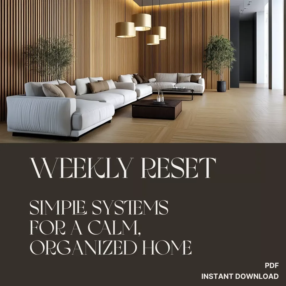 The Weekly Reset: Simple Systems for a Calm, Organized Home | Digital Guide for the Best Way to Reset Your Home Weekly | Printable Routine Planner for Peaceful Living