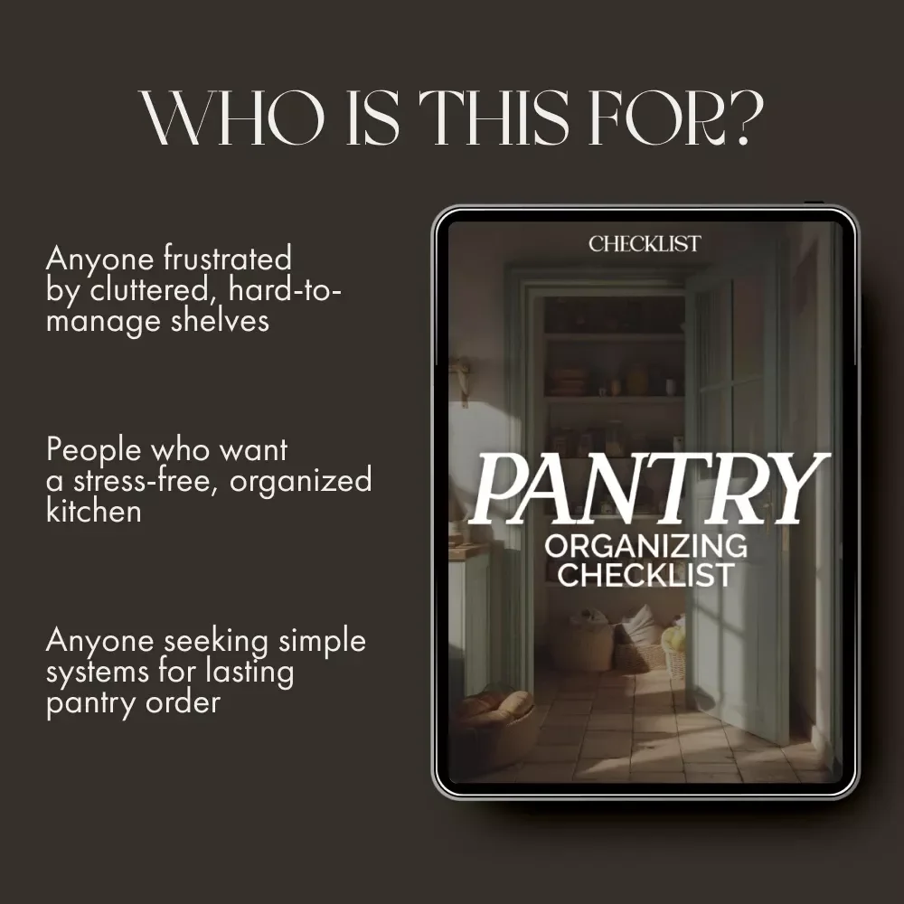 Pantry Organizing Checklist | Printable Kitchen Organization Guide | Digital Download for Home Storage | Tips for Organizing Pantry with Systems