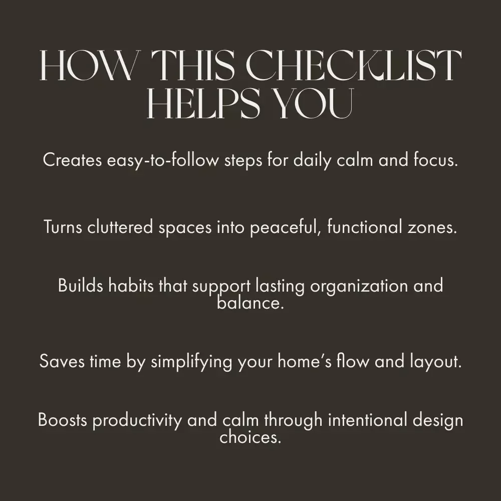 The Calm & Focused Home Routine | Printable Checklist for How to Organize Your Home for Focus | Minimalist Productivity & Mindful Living Digital Download