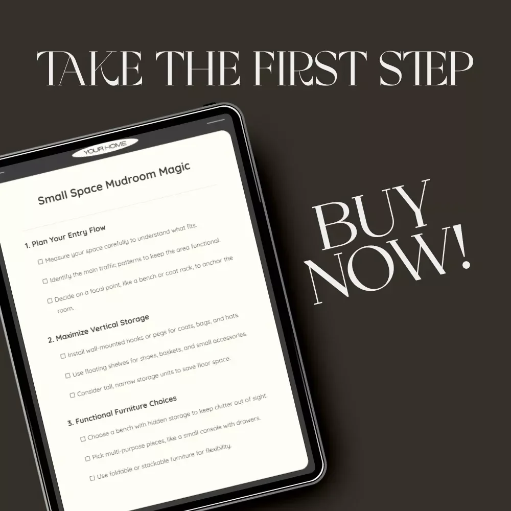 Small Space Mudroom Magic | Printable Checklist for Entryway Organization | How to Create a Mudroom in a Small Space | Digital Download Home Guide