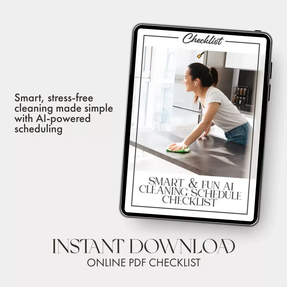 Smart & Fun AI Cleaning Schedule Checklist | Digital Download | How to Use AI to Make a Cleaning Schedule | Home Organization & Productivity Printable