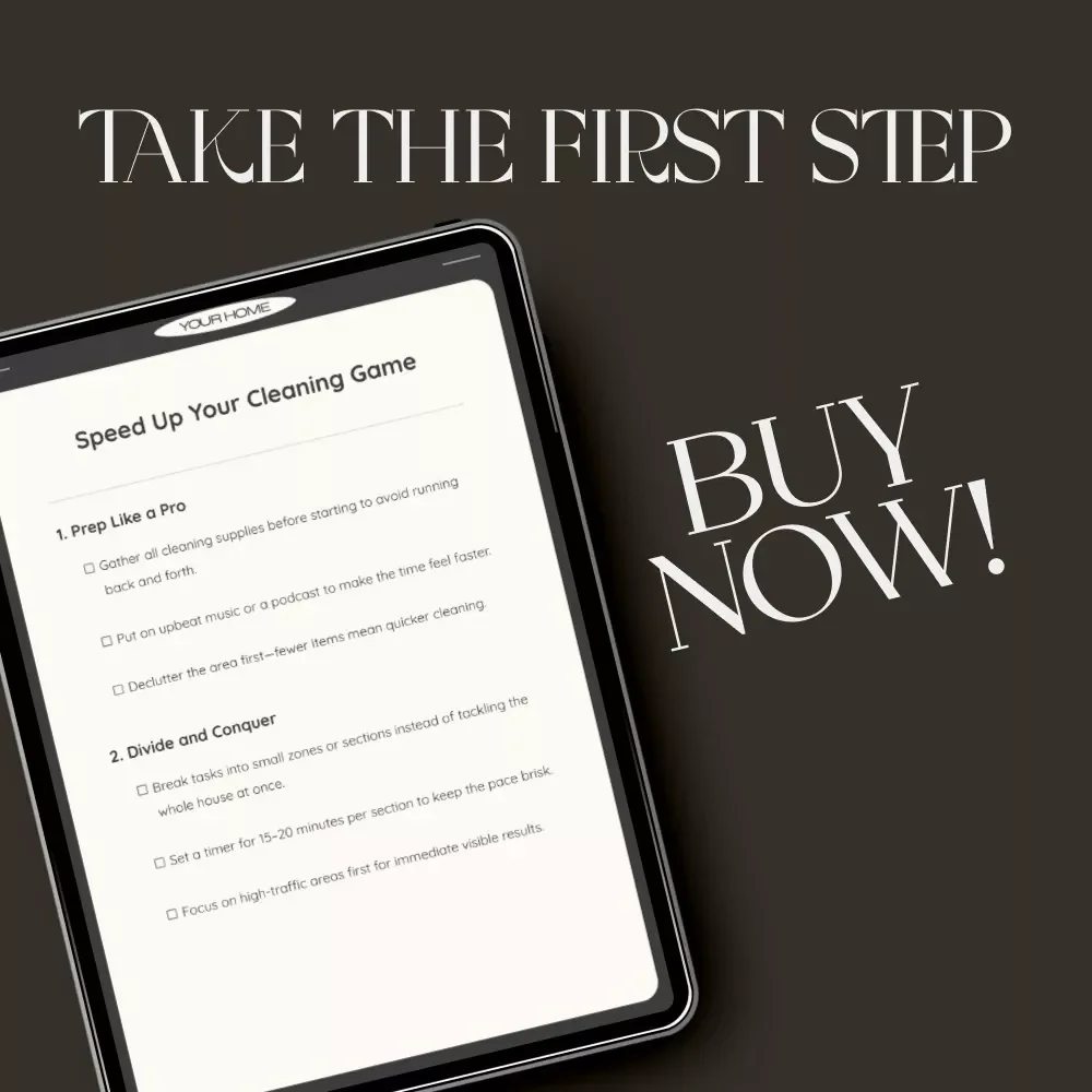 Speed Up Your Cleaning Game – Printable Checklist for Busy People | Instant Digital Download | what to do when cleaning takes too long | Home Organization Guide