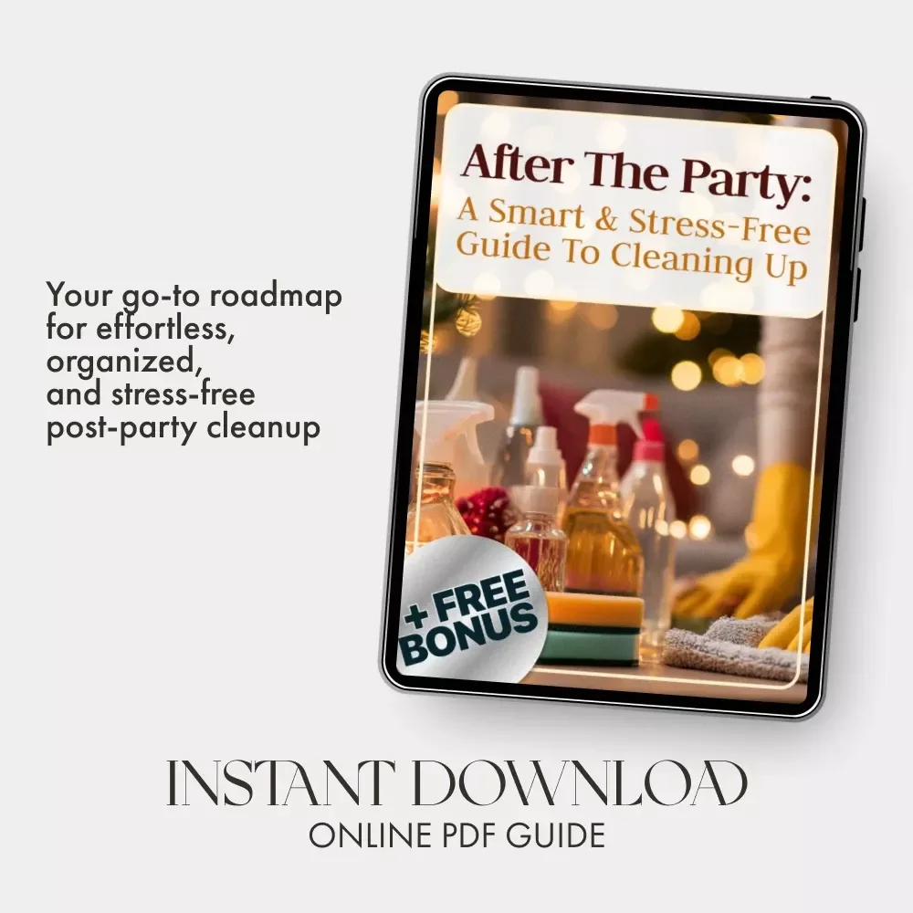 After the Party: A Smart & Stress-Free Guide to Cleaning Up | How to Clean After Hosting Guests | Digital Download eBook for Easy Home Reset