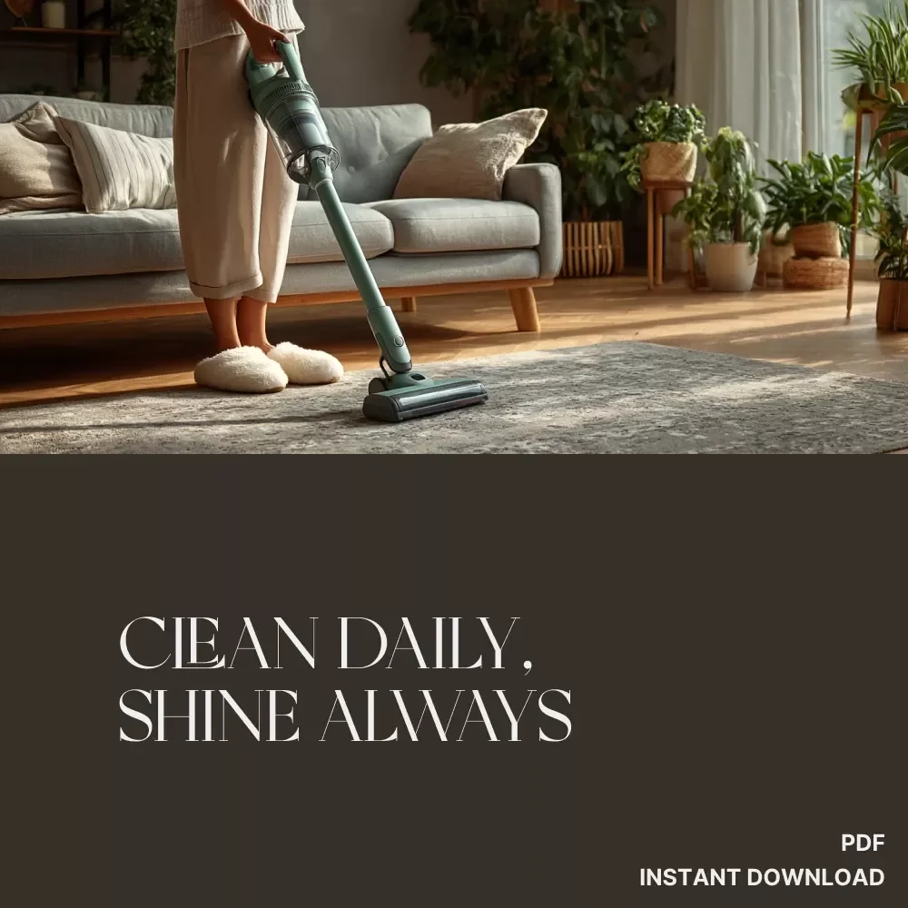 Clean Daily, Shine Always | Printable Home Cleaning Checklist | Digital Download Habit Builder | how to make cleaning a habit | Daily Routine Organizer | Minimalist Cleaning Guide for Busy People