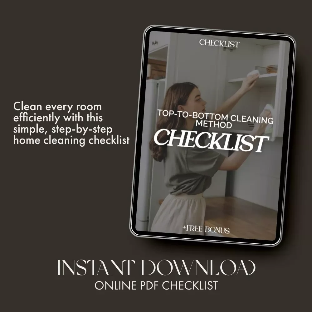 Top-to-Bottom Cleaning Method Checklist | Printable Home Cleaning Guide | How to Use Top to Bottom Cleaning Method | Instant Digital Download