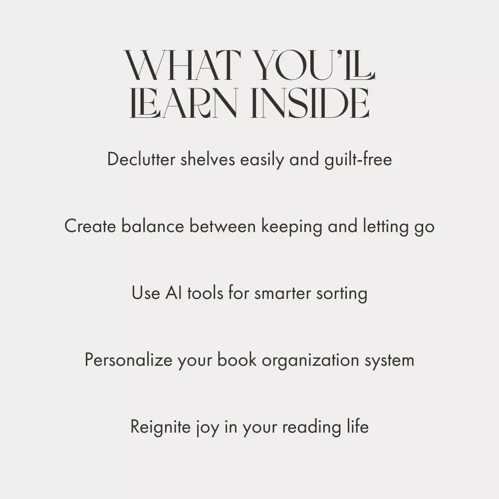 A Fresh Take on “One In, One Out” for Books | Minimalist eBook for Book Lovers, Decluttering Guide, AI-Powered Book Organization, Reading Life Reset