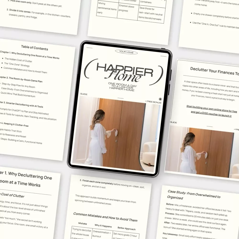One Room a Day to a Lighter Happier Home | Declutter Guide | Printable eBook | How to Declutter One Room at a Time | Minimalist Living PDF | Digital Download
